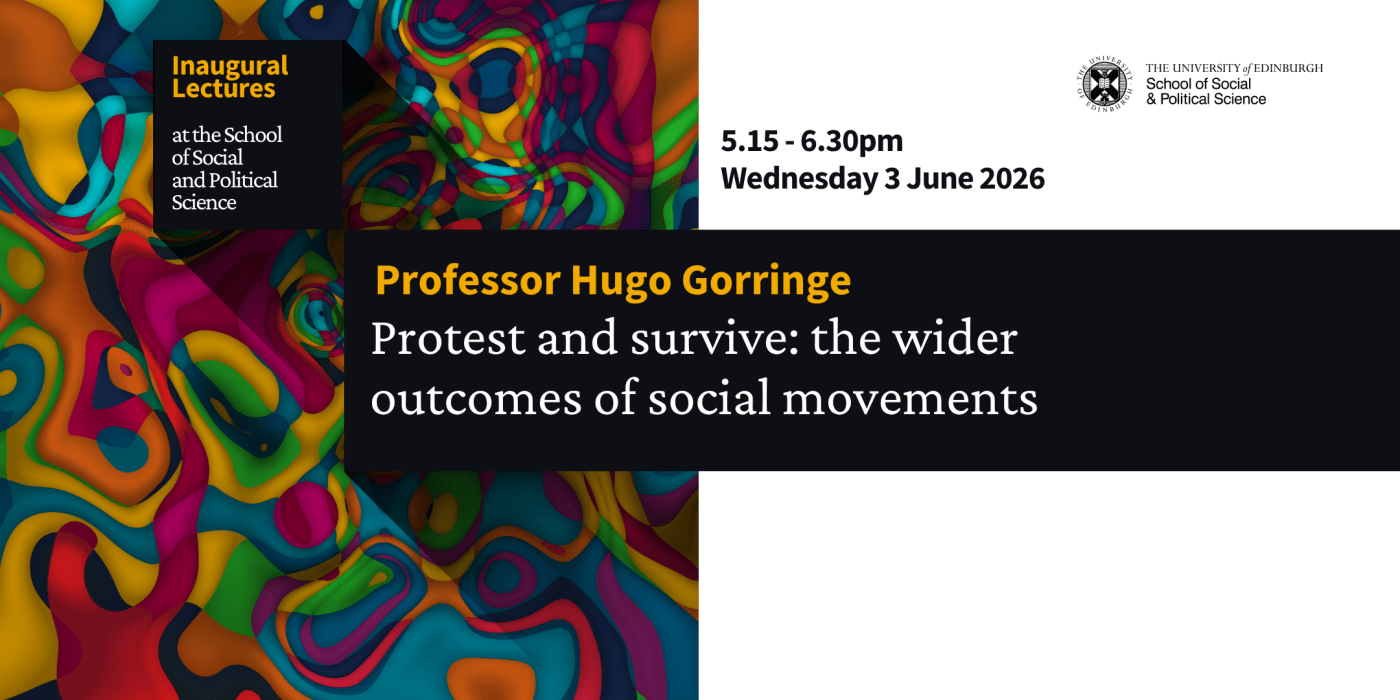 A banner for the inaugural lecture of professor Hugo Gorringe