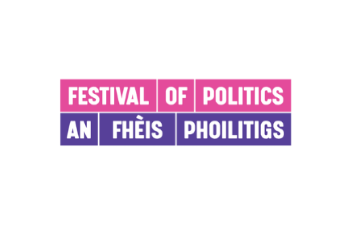 Festival of Politics logo. Headshots of Elizabeth Cripps and Jan Eichhorn