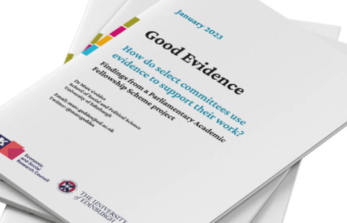 Good Evidence: How do select committees use evidence to support their work? report