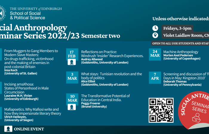 Social Anthropology Seminar Series - Semester 2