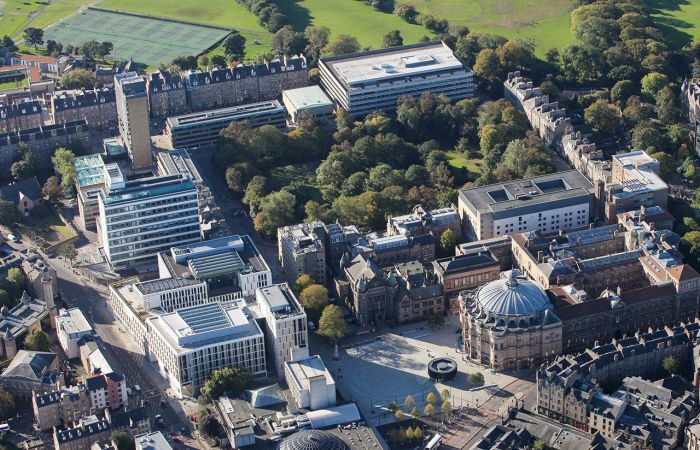 An aerial view of George Square