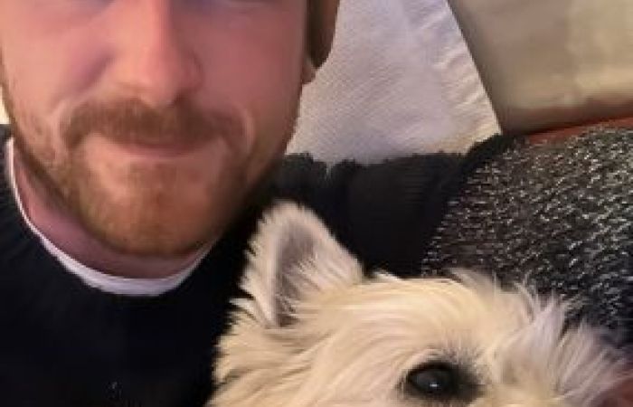 Lee McNeish and pet dog