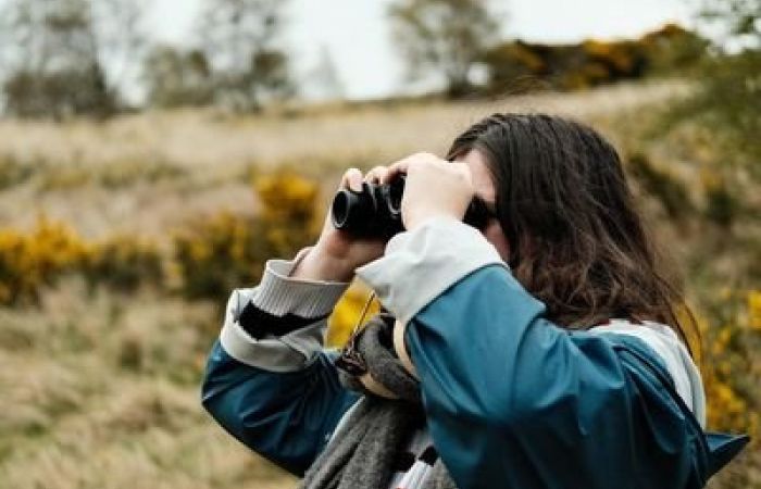 This is me looking through binoculars